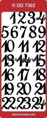 Silver Stickers Siffror 1-24