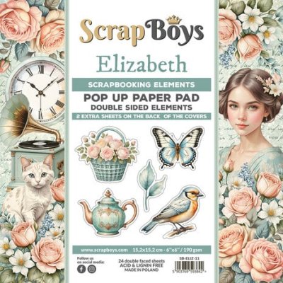 ScrapBoys 6x6 Pop Up Paper Pad - Elizabeth 
