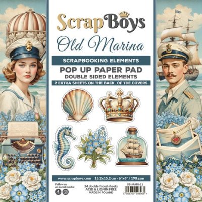 ScrapBoys 6x6 Pop Up Paper Pad - Old Marina