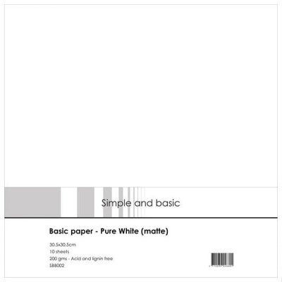 Simple and Basic 12x12 Paperset - Pure White (matt)