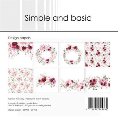 Simple and Basic Paperpack 12x12 - Watercolour Roses