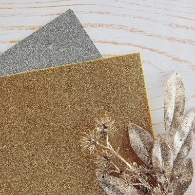 Spellbinders Gold & Silver Glitter Foam Sheets 10/Pkg