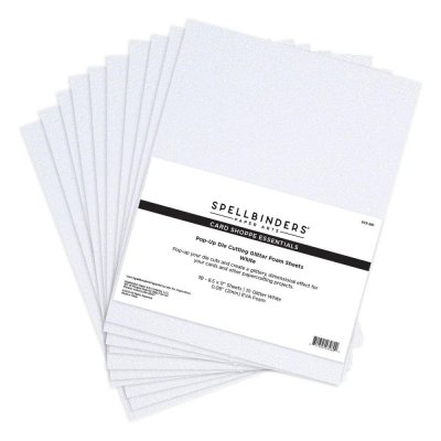 Spellbinders White Glitter Foam Sheets 10/Pkg 