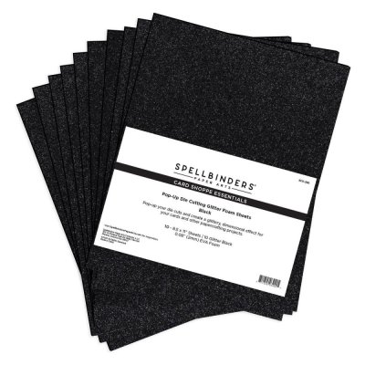 Spellbinders Black Glitter Foam Sheets 10/Pkg 