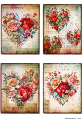 Klippark A4 Blomsterhjärtan Junk