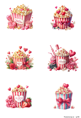 Klippark A4 Valentines Popcorn