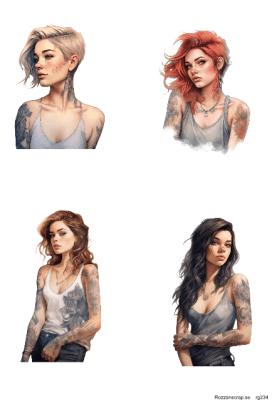 Klippark A4 Tattoo Girls