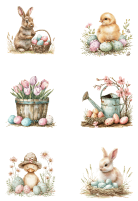 Klippark A4 Ljuv Påsk Pastell