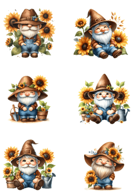 Klippark A4 Gnome med solrosor