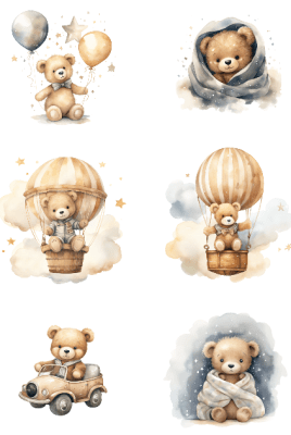 Klippark A4 Charmiga nallar 2