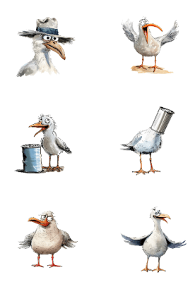 Klippark A4 Fiskmåsar