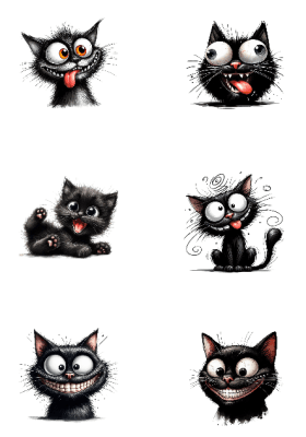 Klippark A4 Svarta katter