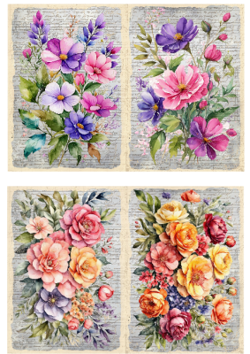 Klippark A4 Blomstermotiv