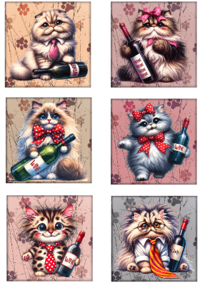Klippark A4 Crazy Wine Cat 