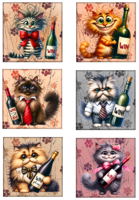 Klippark A4 Crazy Wine Cat 2