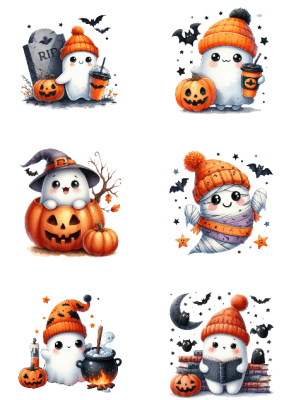 Klippark A4 Söt Halloween