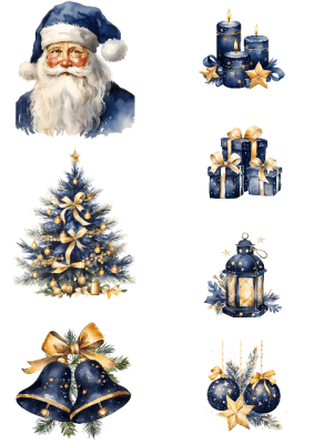 Klippark A4 Blå Jul 