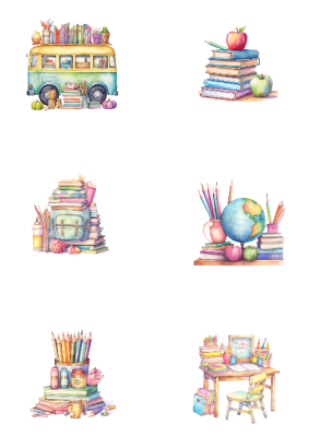 Klippark A4 Skolstart Pastell