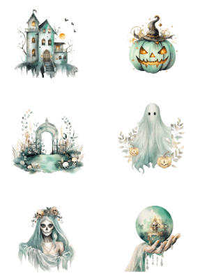 Klippark A4 Grön Halloween