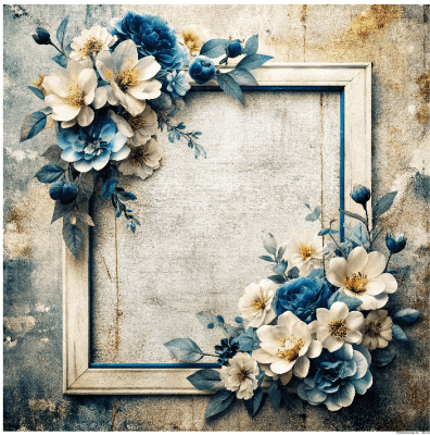 Papper 12x12 inch - Blå Distress 12