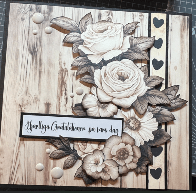 4 motivbilder på papper 12x12 inch - Blomster