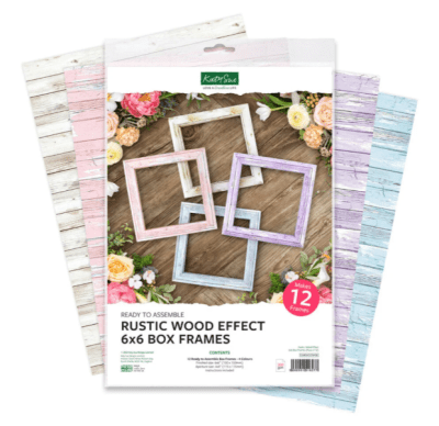 Katy Sue Designs Rustic Wood Effect 6x6 Inch Box Frames 