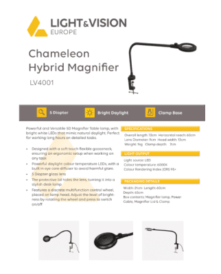 Chameleon Hybrid Magnifier Lamp 5D 
