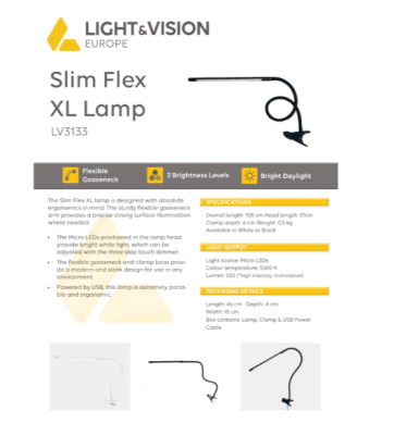 Slim Flex XL Lamp White 