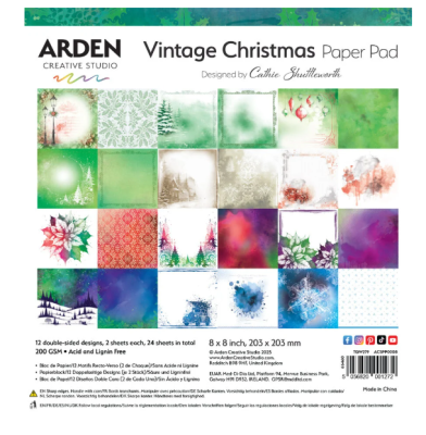 Arden Creative Studio 8x8 Paper Pad - Vintage Christmas