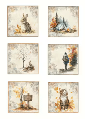 Reprint Papper A4 Klippark Tags - Cozy Season