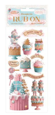 Stamperia Rub-on - Candy Christmas Houses 