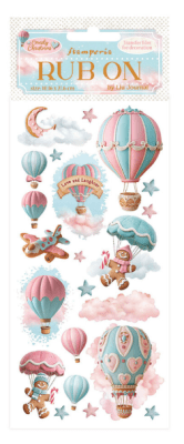 Stamperia Rub-on - Candy Christmas Air Balloons 