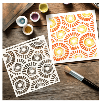 Andy Skinner Mixed Media Stencil - Spiral Burst 