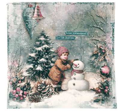 Studio Light 8x8 Collage Paper Pad - Christmas Blush 