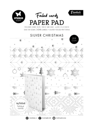 Studio Light Essentials Foiled Cards Silver patterns