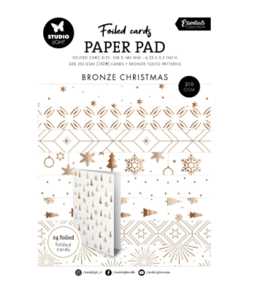 Studio Light Essentials Foiled Cards Bronze patterns