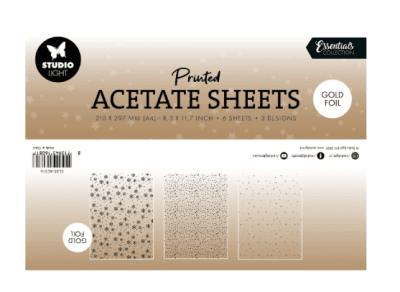 Studio Light Essentials Acetate sheet - Snowflakes Gold
