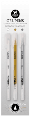 Studio Light Gel Penns - White, Gold and silver