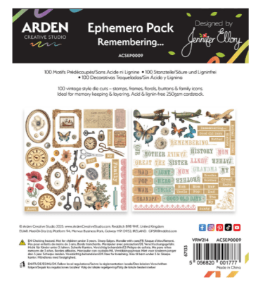 Arden Creative Studios Ephemera Pack - Remembering... 