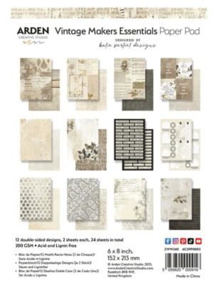 Arden Creative Studios 6x8 Paper Pad Essentials - Vintage Makers 