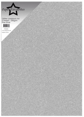 Paper Favourite A4 Glitter Cardstock - Fine Silver