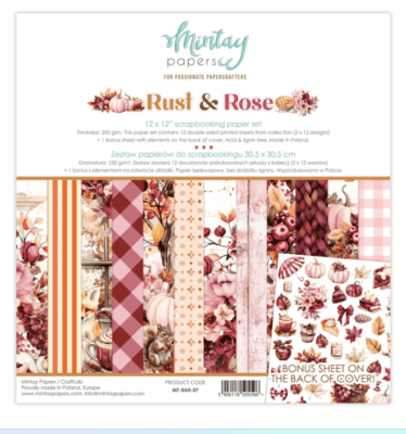 Mintay Papers 12x12 Paper Pack - Rust & Rose 