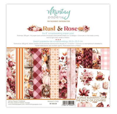 Mintay Papers 8x8 Paper Pad - Rust & Rose 