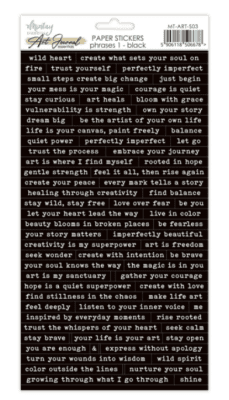 MIntay Art Journal 6x12 Paper Stickers - Phrases 1 Black