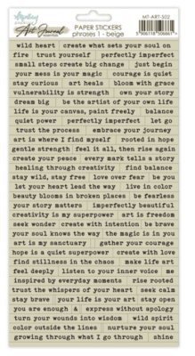 MIntay Art Journal 6x12 Paper Stickers - Phrases 1 Beige