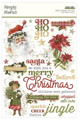 Simple Stories Rub-Ons - Simple Vintage Yuletide