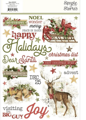 Simple Stories Rub-Ons - Simple Vintage Yuletide