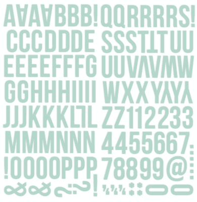 Simple Stories Color Vibe Foam Alpha Stickers - Robins Egg 