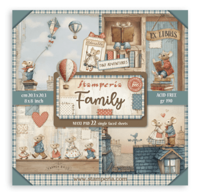 Stamperia 8x8 Maxi Paper Pack - Family