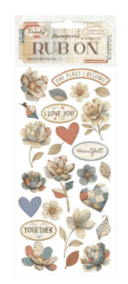 Stamperia Rub-On - Family Patchwork Flowers